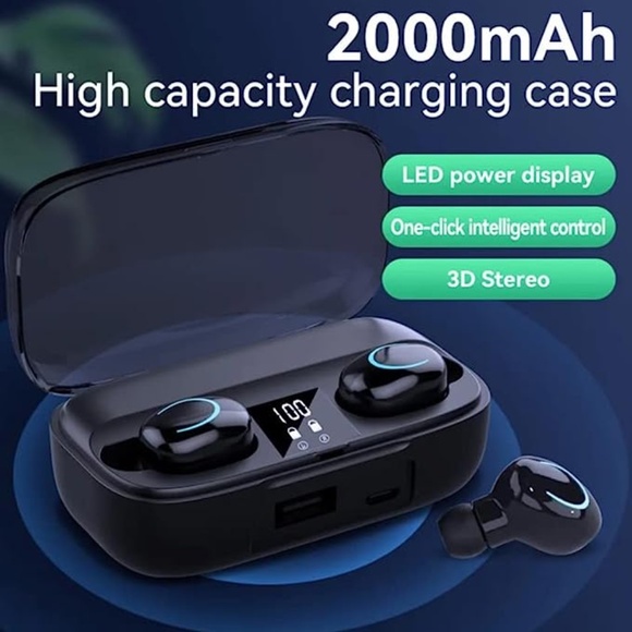 Wireless Headphones- Bluetooth In Ear-Waterproof-Battery Case Charger 5.3 Chip - Picture 4 of 7